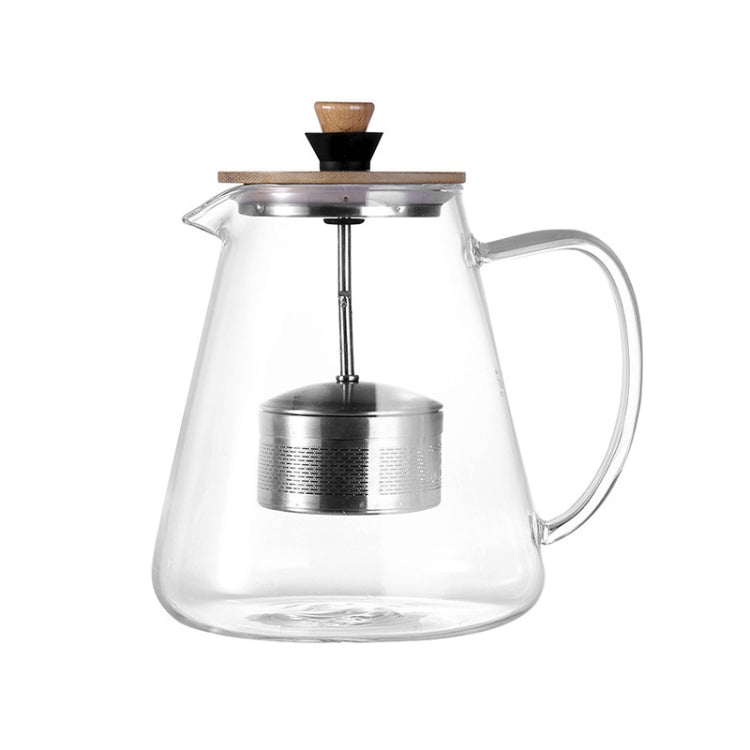 Stainless Steel Infuser Teapot Clear Borosilica Glass Filter Heat Resistant Coffee Puer Tea Pot Heated Container Boiling Kettle, 750ml