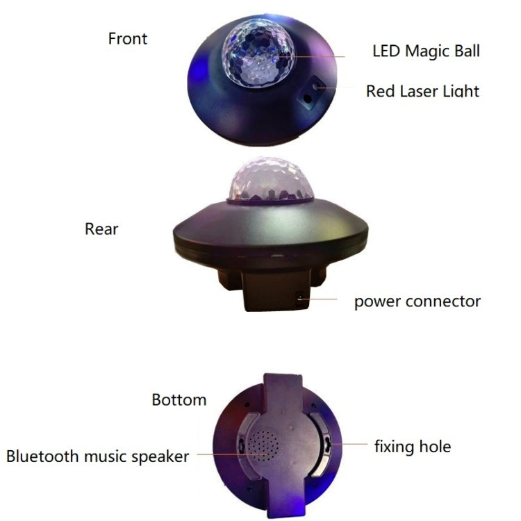 LED Water Wave Laser Starry Sky Projector Light USB Remote Control Bluetooth Voice Control Laser Light Rotating Magic Ball Light