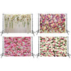 2.1m x 1.5m Flower Wall Simulation Rose Wedding Party Arrangement 3D Photography Background Cloth, H1 Flower Wall, H2 Flower Wall, H3 Flower Wall, H4 Flower Wall