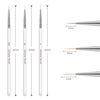 3 PCS Nail Art Brush Crystal Acrylic Thin Liner Drawing Pen Painting Stripes Flower Manicure Tools