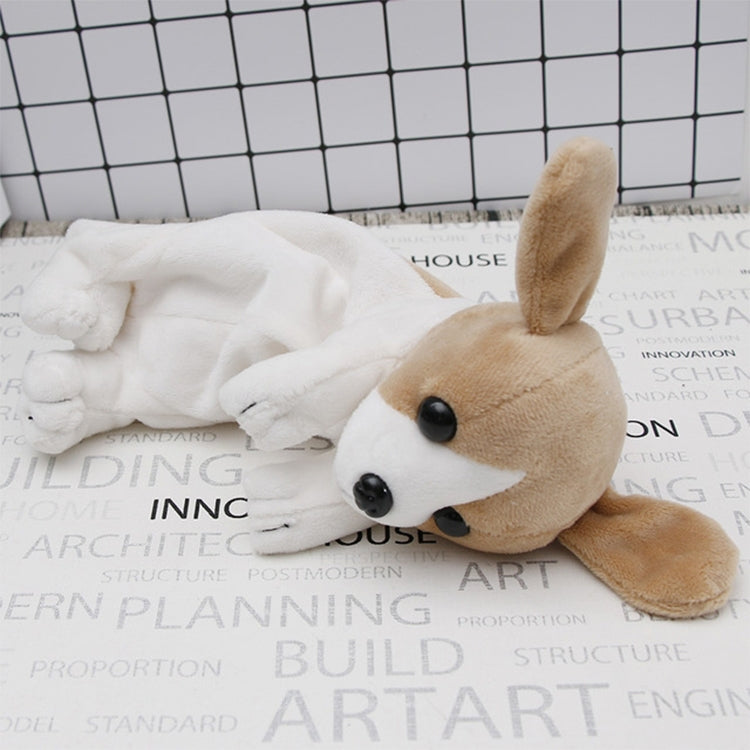 Kawaii Cartoon Plush Dog Pencil Case Cute Animal Pen Bag Box Kids School Supplies Stationery, Labrador white yellow, Schnauzer Grey