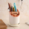 Creative Multi-function Double Drain Shelf Kitchen Chopsticks Storage Bucket Tableware Storage Box
