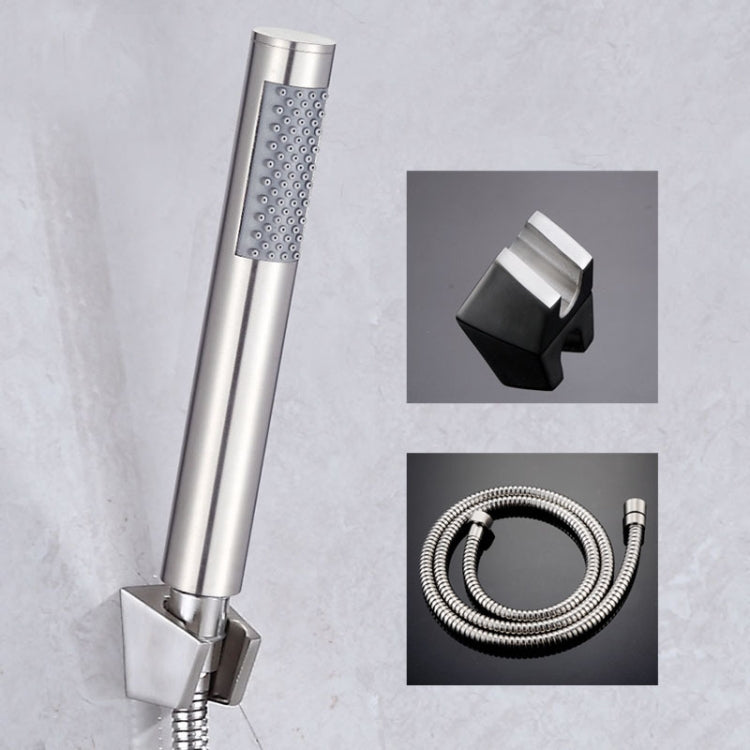 Three-piece Suit Bathroom Water Saving Pressurization Stainless Steel Round Bar Handheld Nozzle Shower Head, Three-piece Shower