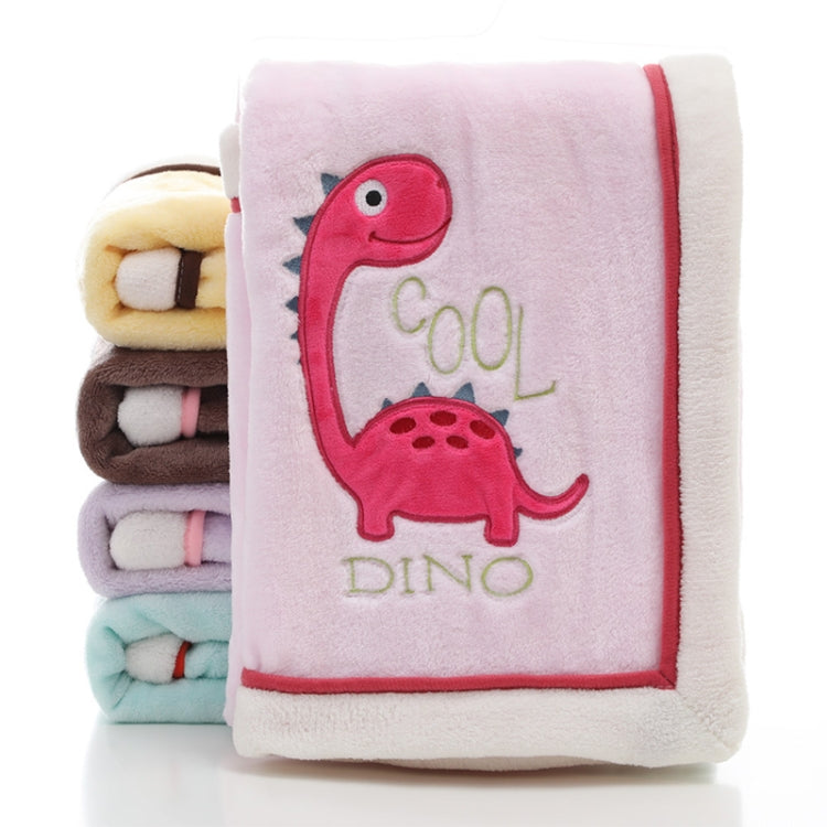 Newborn Cartoon Soild  Thicken Double Layer Coral Fleece Soft  Infant Blanket Bedding, 75x100cm