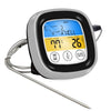 Kitchen Food Digital Display Touch Field Barbecue Thermometer, Black with Silver Frame