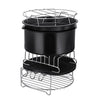 9 inch 12 in 1 Baking Grill Fryer Pan Air Fryer Accessories for 5.3QT-6.8QTup, 9 inch 12 in 1