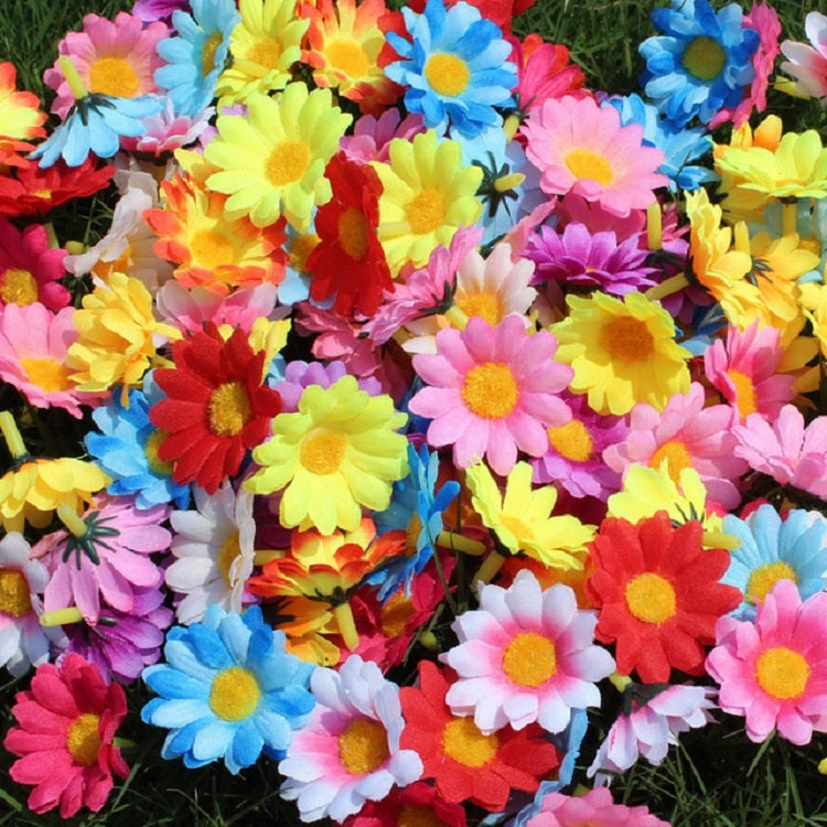 100 PCS 12 Leaf Sun Flower Head Simulation Small Chrysanthemum Sunflower Flower Head