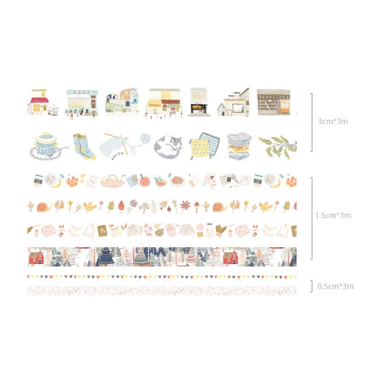 8 Roll / Box Paper Tape Basic Handbook Material Set Small Fresh Girl DIY Decorative Tape Antique Hand Account Sticker, (Life, Blue Rhythm, Dream Love