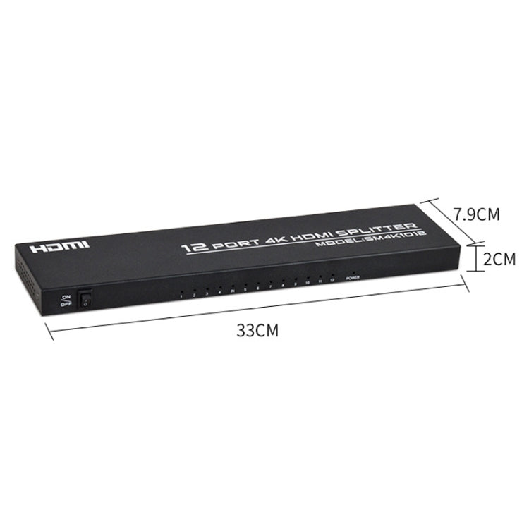FJGEAR FJ-SM1012 1 In 12 Out 30HZ HDMI 4K HD Audio And Video Splitter, FJ-SM1012 US Plug, FJ-SM1012 EU Plug