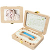 Wooden Photo Frame Boy and Girl Baby Hair Infant Tooth Box Children Tooth Storage Box Souvenir Gift