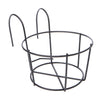 Balcony Fence Round Metal Flower Stand Wrought Iron Wall-mounted Flower Pot Stand, S, M, L, XL