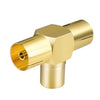 TV Male to 2x Female Aerial Antenna Plug Connector Coaxial Cable