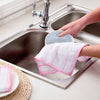 2pcs Bamboo Fiber Dish Cloth Household Rag Eight-layer Thickened Non-stick Oil Cleaning Rag Random Color, Oil Cleaning Rag