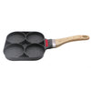20cm Home-made Maifan Stone Four-hole Fried Egg Non-stick Flat-bottom Egg Dumpling Pot Breakfast Artifact, Flat-bottom Pot