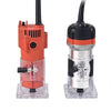 Woodworking Trimming Machine Multifunctional Electric Wood Milling Slotting Machine Engraving Tools EU Plug, 600W Plastic Body, 720W Aluminum Body