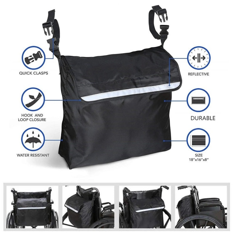 Outdoor Electric Wheelchair Armrest Storage Bag, 18x16x8 inches
