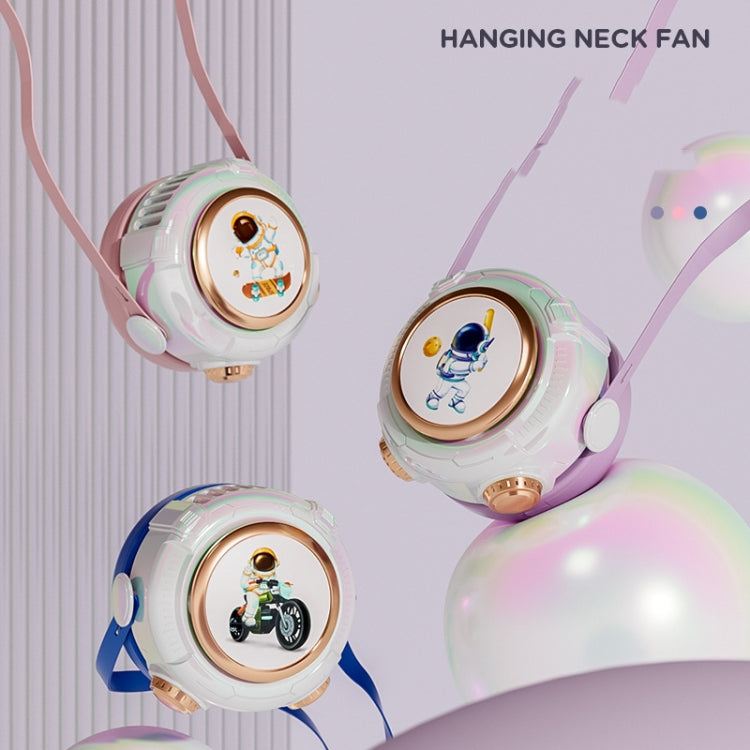 MD666-3 Cartoon Space Capsule Mini Portable Bladeless Hanging Neck Fan, Hanging Neck Fan (Purple), Hanging Neck Fan (Pink), Hanging Neck Fan (Blue)