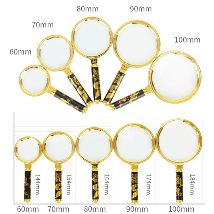 2pcs Elderly Reading Books Handheld Magnifier, 60mm, 70mm, 80mm, 90mm, 100mm