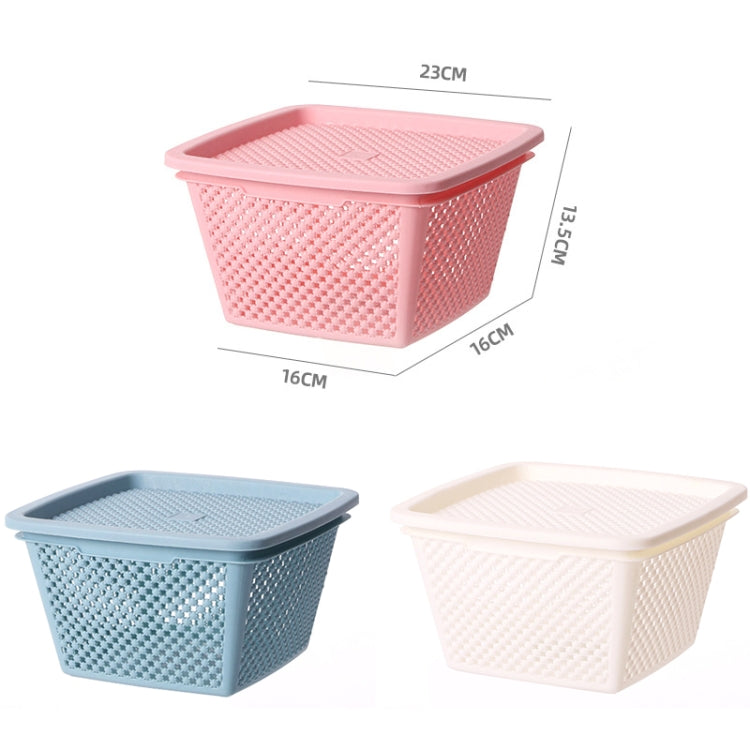 3 PSC Plastic Storage Basket Household Goods Hollow Drain Basket Kitchen Vegetable Washing Fruit Storage Basket Random Color Delivery