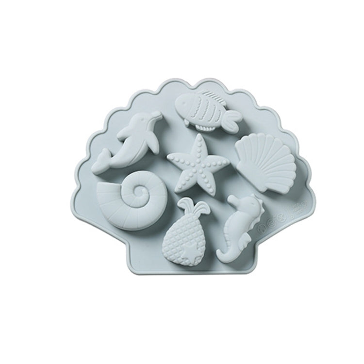 6 PCS 3D Creative Ocean Organism Shaped Silicone Cake Mold Baking Chocolate Ice Cube Mold, Ocean Organism Shape(Blue), Ocean Organism Shape(Pink)