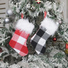 Christmas Tree Ornaments Decoration Supplies Gift Bag Plush Christmas Socks Gift Bag Pendant, Black and White, Red and White