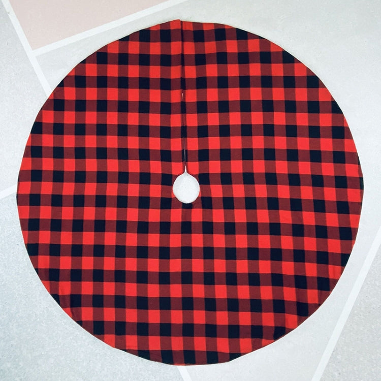 Christmas Ornaments Holiday Scene with Christmas Tree Bottom Decoration Tree Apron, Black Red Checkered