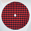 Christmas Ornaments Holiday Scene with Christmas Tree Bottom Decoration Tree Apron, Black Red Checkered