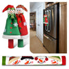 Christmas Cloak Microwave Oven Refrigerator Double Door Handle Gloves Anti-static Extended Anti-collision Fabric Protective Cover, A041 3 In 1 Cloak Refrigerator