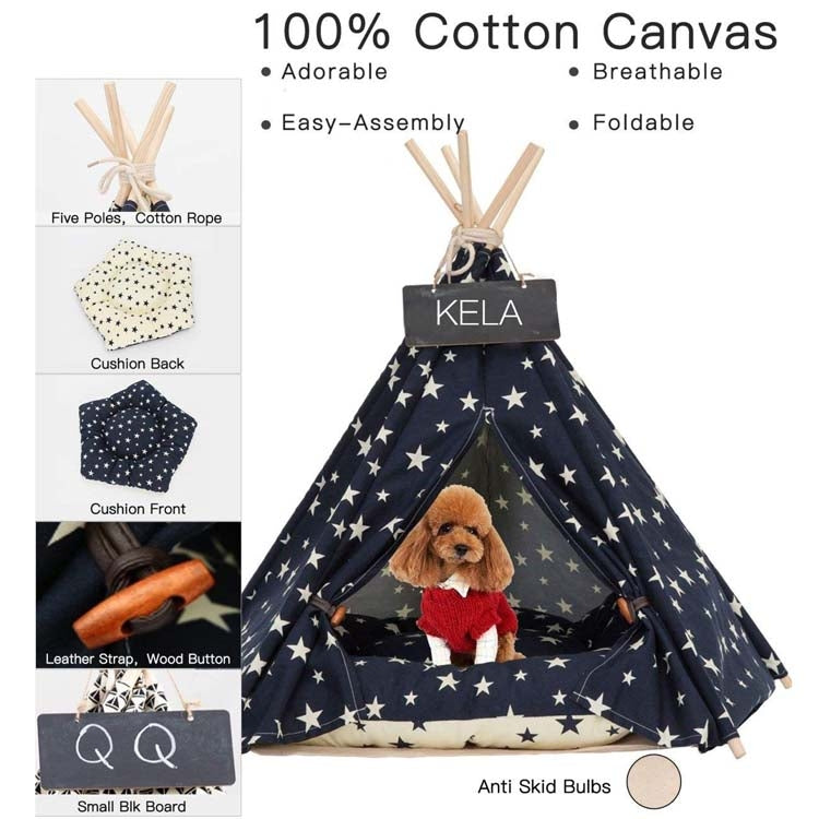 Pet Kennel Corgi Small and Medium Dog Pet Tent, Large 60×60×70cm