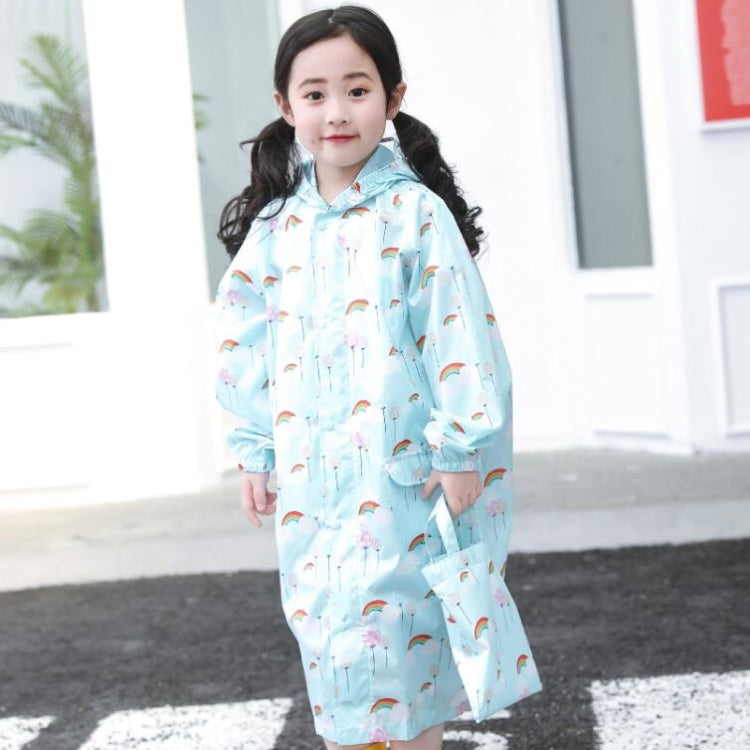 Cartoon Children Raincoats Waterproof Raincoat with Schoolbag, S, M, L