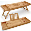 Bamboo Foot Bathtub Rack Multifunctional Bathroom Retractable Bath Rack, Retractable Bath Rack
