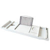 Bamboo Bathtub Rack Retractable Bathtub Tray Multi-function Soaking Bracket, Retractable Bathtub Tray