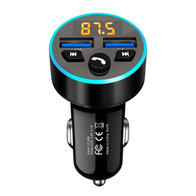 Halo Car MP3 Bluetooth Player Car Charger Car FM Transmitter 3.1A Car Charger, Elegant Black, Tyrant Gold, Snow Silver
