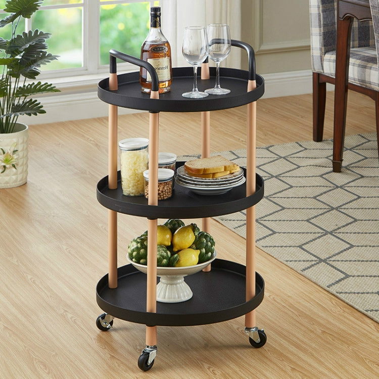 Luxury Movable Trolley Simple Kitchen Living Room Storage Tea Set Rack, Three Layers, Two Layers