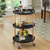 Luxury Movable Trolley Simple Kitchen Living Room Storage Tea Set Rack, Three Layers, Two Layers
