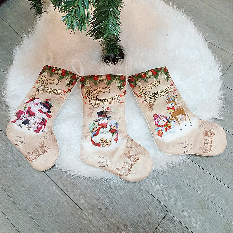 Christmas Stockings Pendant Christmas Decoration Gift Bag, Old Man Snowman, Snowman, Deer