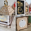 Wooden Christmas Decoration Wind Lantern LED Luminous Ornaments Portable Lantern Holiday Lights, S
