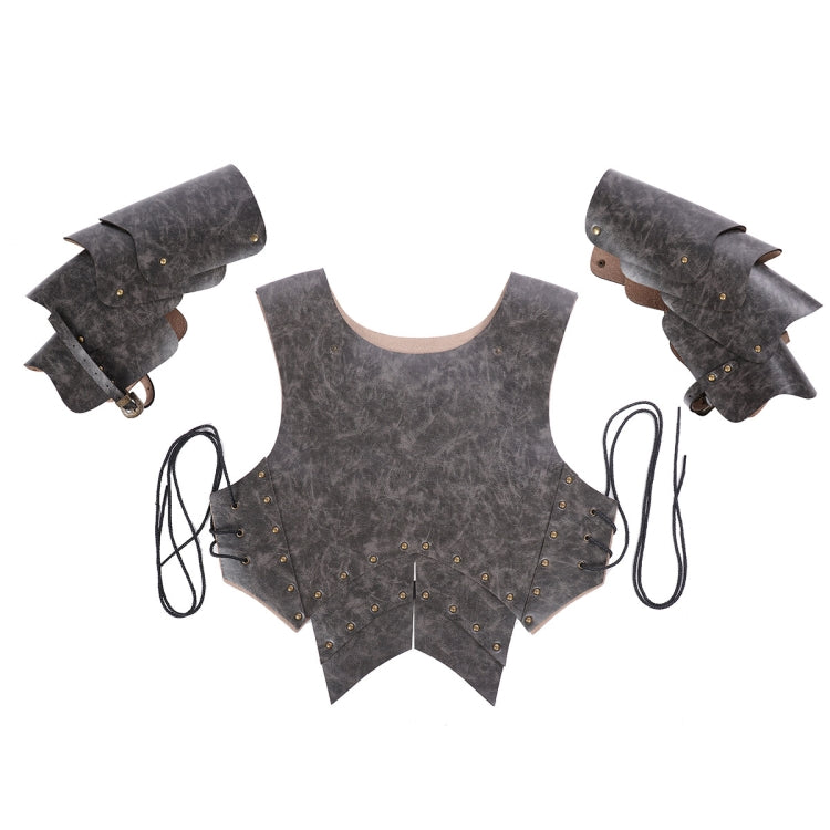 Halloween Carnival Stage Props Adult PU Leather Samurai Cosplay Armor, One Size