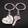Fashion Heart Key Ring Silver Color Lovers Love Key Chain Valentine Day Gift 1 Pair Couple Keychain, Couple Keychain