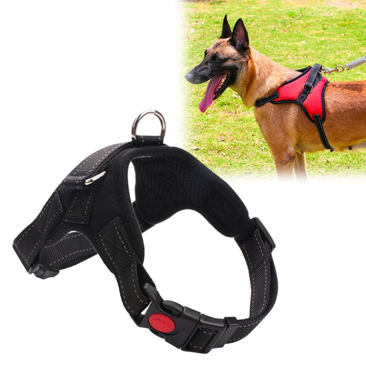 For Small Medium Large Dogs Pet Walking Chest Strap, Size:L(Black)