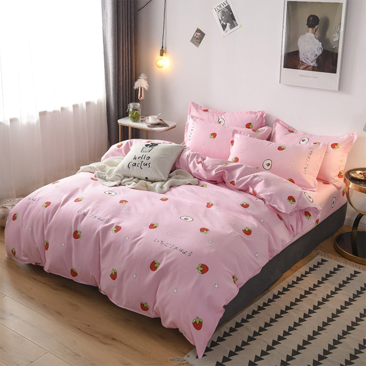 Simple Cotton Grinding Bed Four-Piece Duvet Cover Sheet Pillowcase, 150x200cm