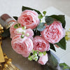 Beautiful Rose Peony Artificial Silk Flowers Small Bouquet Fores Home Party Spring Wedding Decoration Fake Flower