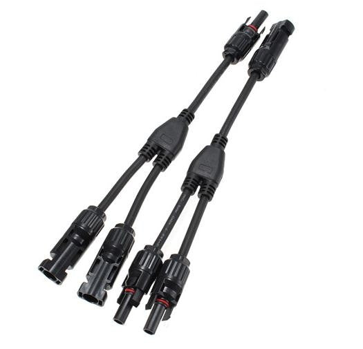 1 Pair MC4 Branch Y Adapter Connectors M/M/F and F/F/M for Solar