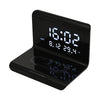 10W QI Universal Multi-function Mobile Phone Wireless Charger with Alarm Clock & Time / Calendar / Temperature Display, RT1 10W (Black)
