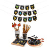 24 Person Set Halloween Party Decoration Tableware Set Tablecloth Paper Plate Banner Without Straw, Tableware Set