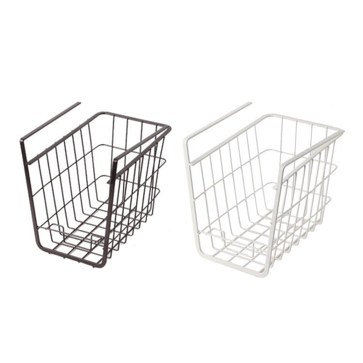 Closet Storage Rack Under The Partition Hanging Basket Storage Basket, Black, White