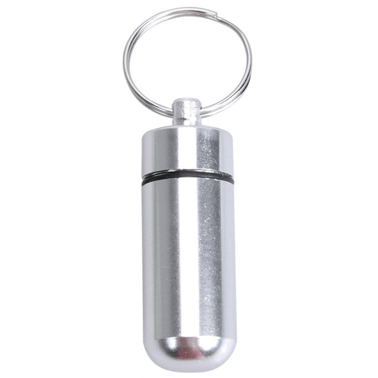 10pcs Portable Sealed Waterproof Aluminum Alloy First Aid Pill Bottle with Keychain