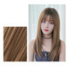 Ladies Long Straight Hair Air Bangs Wig Hair Set, Honey Tea, Cool Brown, Black Brown