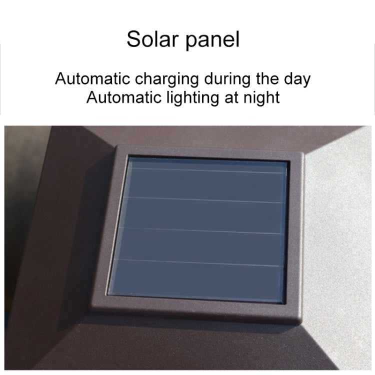 Solar Coffee Column Head Lamp Outdoor Waterproof Decorative Wall Lamp, White Light, Warm Light