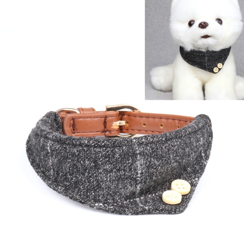 Dog Collars Pet PU Triangle Collars, Specification: 1.5x47cm(Gray)